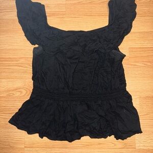 Old Navy Black Ruffled Blouse Size Large